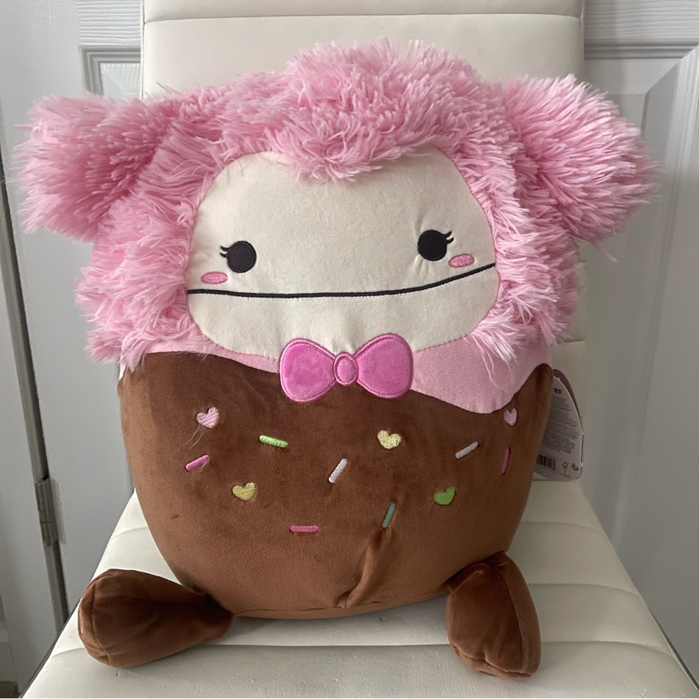 Squishmallows Brina The Bigfoot with Pink Bow Stuffed Animal